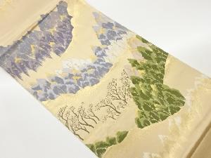 山並に木々風景模様織り出し袋帯